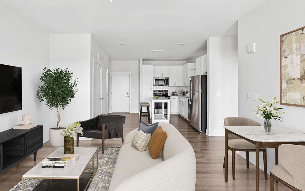 room with couch and table