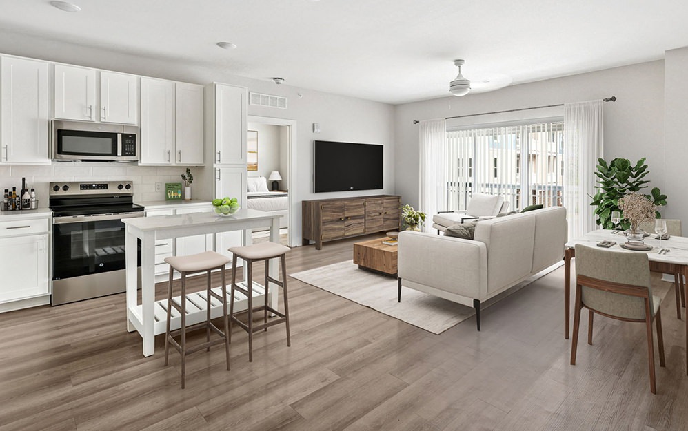 living room with couch table and chairs
