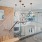 a glass shower in a room